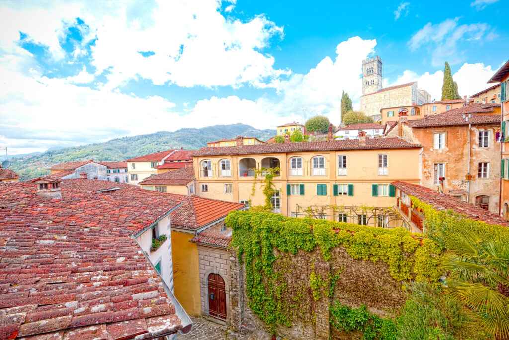 View of Barga, Lucca, Tuscany. Because of its historical, artistic, civic and demographic importance, Barga is one of the "most beautiful villages in Italy", a prestigious tourist quality brand.