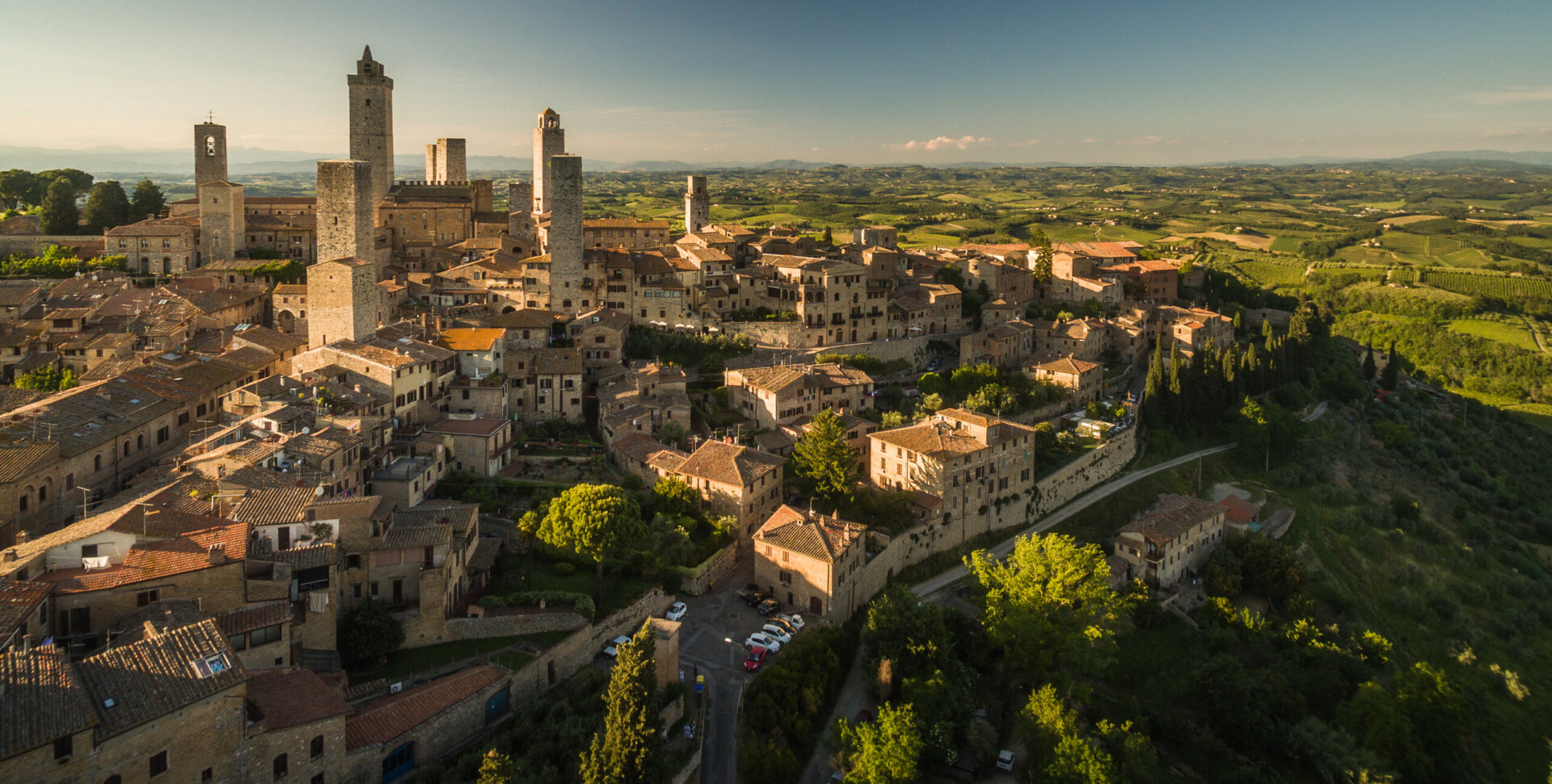 W samym sercu Toskanii - Widok z lotu ptaka średniowiecznego miasta Montepulciano, Włochy