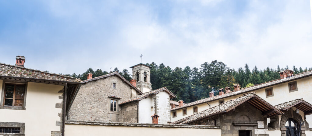 Camaldoli Monastery nestled in the nature reserve of the Casentino in Tuscany