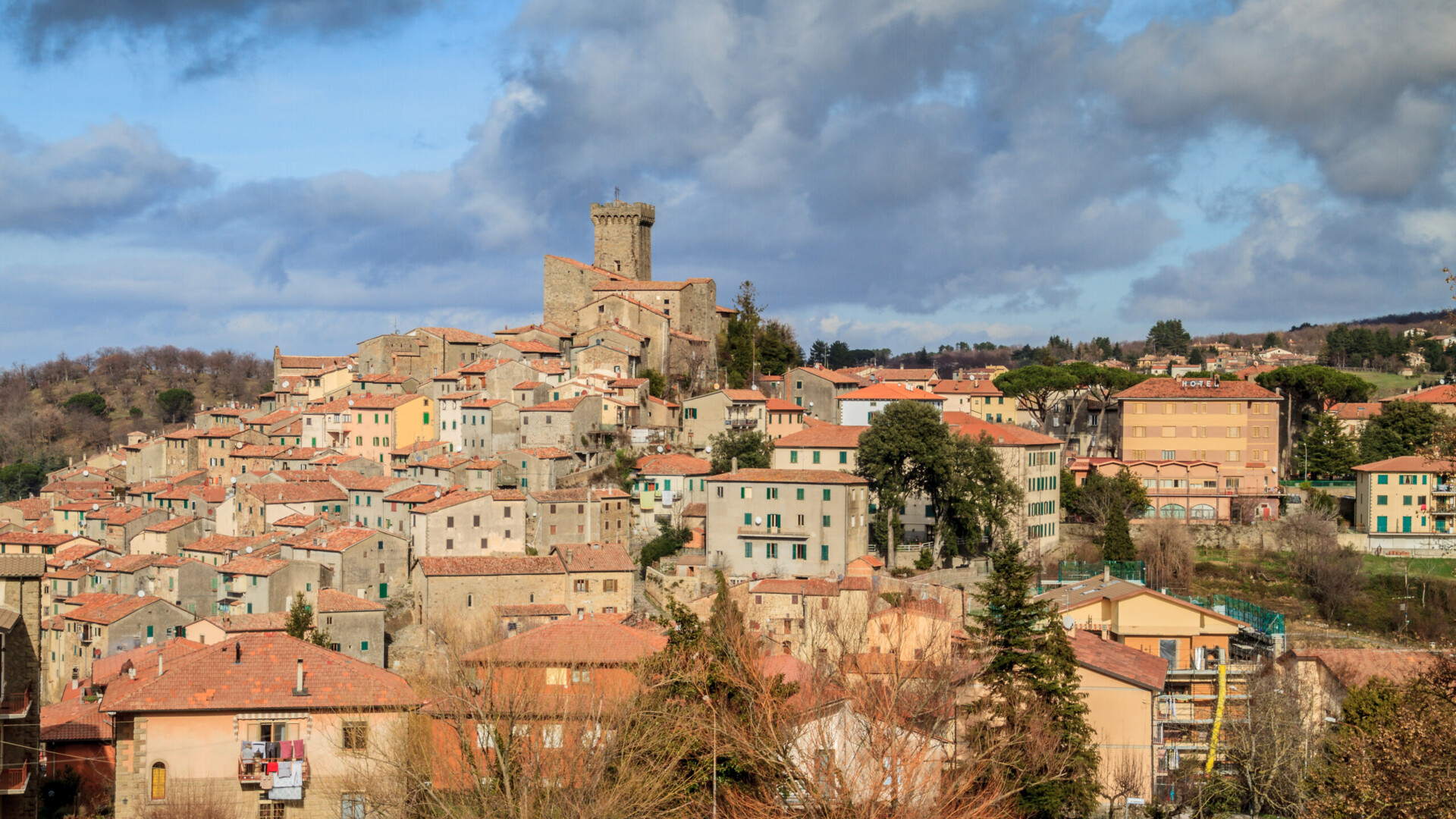 Arcidosso: Medieval village on the slopes of Mount Amiata, Tuscany, Italy