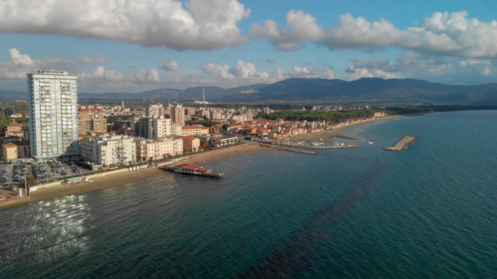 Aerial view of Follonica, Tuscany.