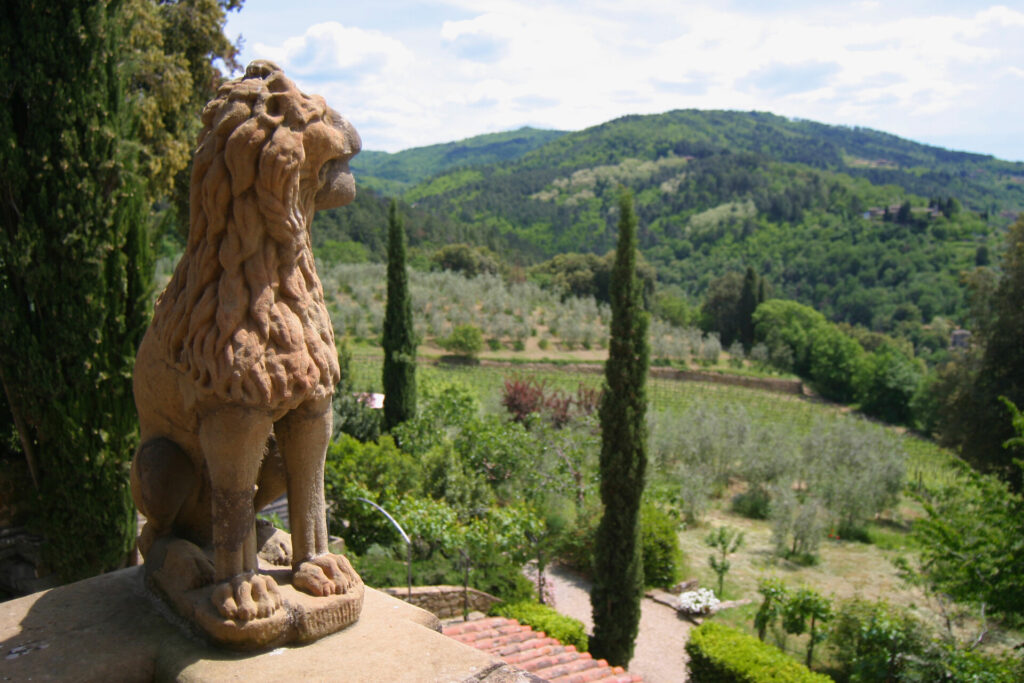 A view across the Tuscan Hills from the Villa Vignamaggio.