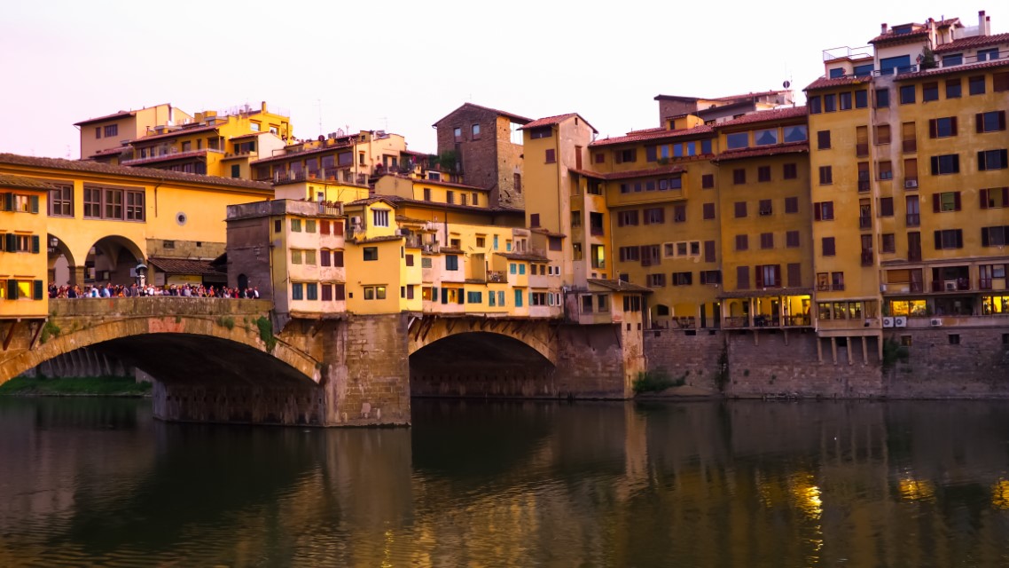 The Oltrarno, Ponte Vecchio Bridge, Florence Italy